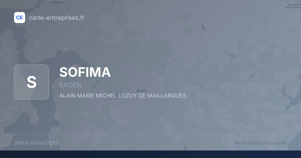 SOFIMA — 430437632 — fiche entreprise