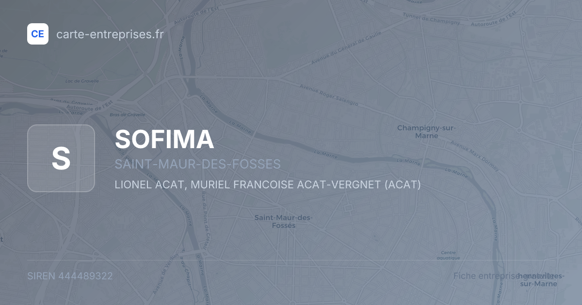 SOFIMA — 444489322 — fiche entreprise