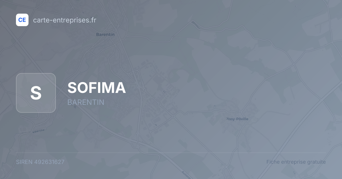 SOFIMA — 492631627 — fiche entreprise