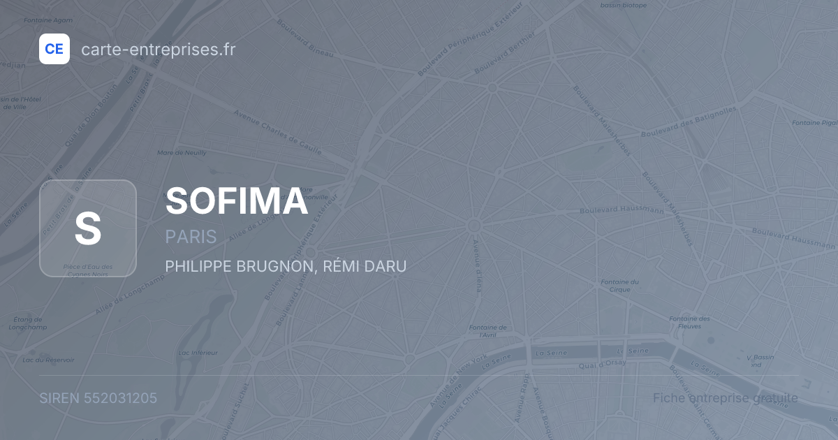 SOFIMA — 552031205 — fiche entreprise