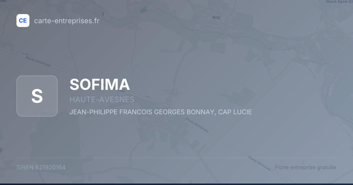 SOFIMA — 621920164 — fiche entreprise