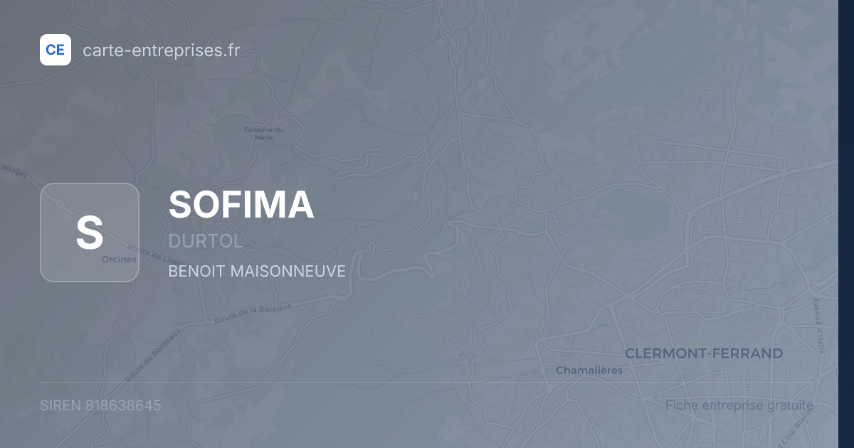 SOFIMA — 818638645 — fiche entreprise