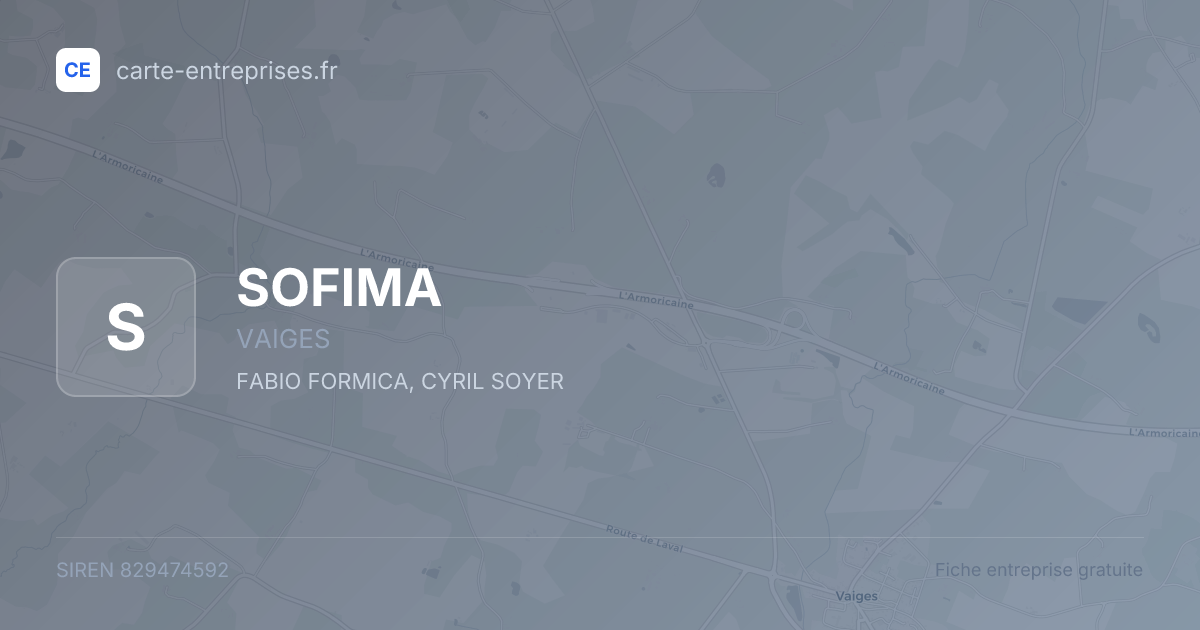 SOFIMA — 829474592 — fiche entreprise