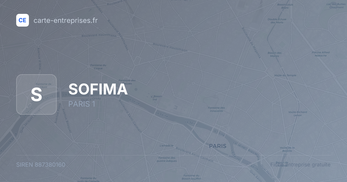 SOFIMA — 887380160 — fiche entreprise