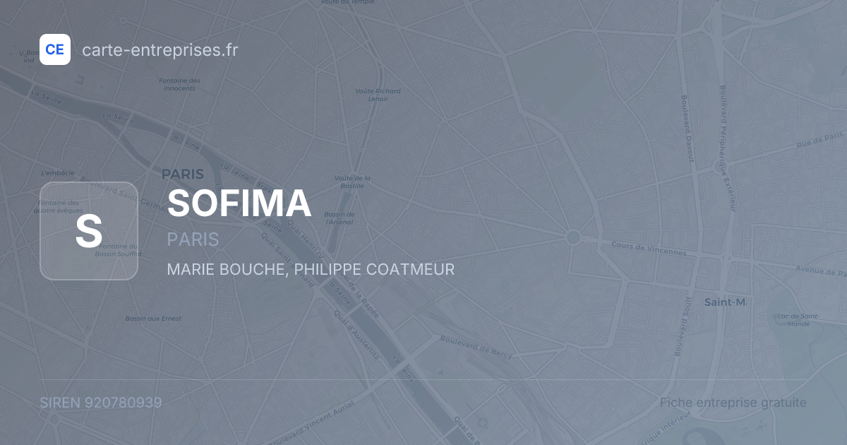 SOFIMA — 920780939 — fiche entreprise