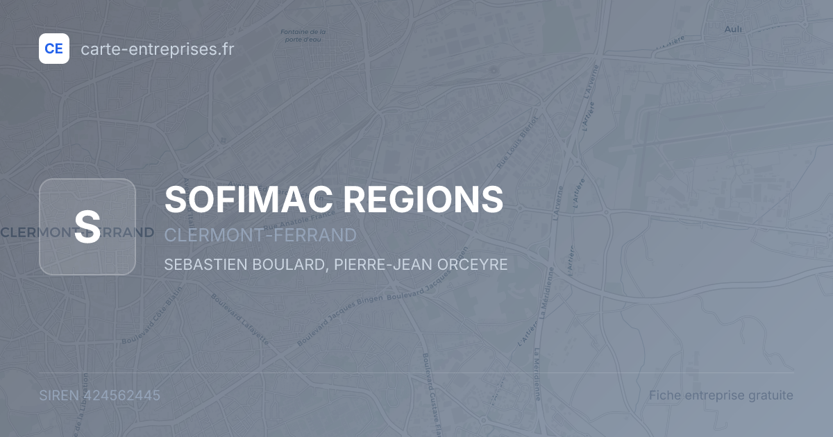 SOFIMAC REGIONS — 424562445 — fiche entreprise