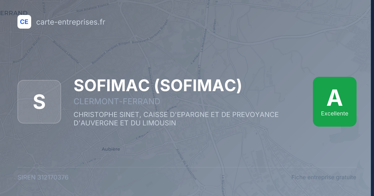 SOFIMAC — 312170376 — fiche entreprise