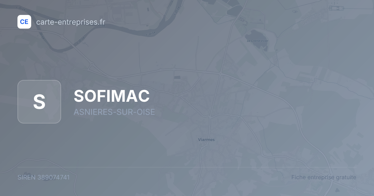 SOFIMAC — 389074741 — fiche entreprise