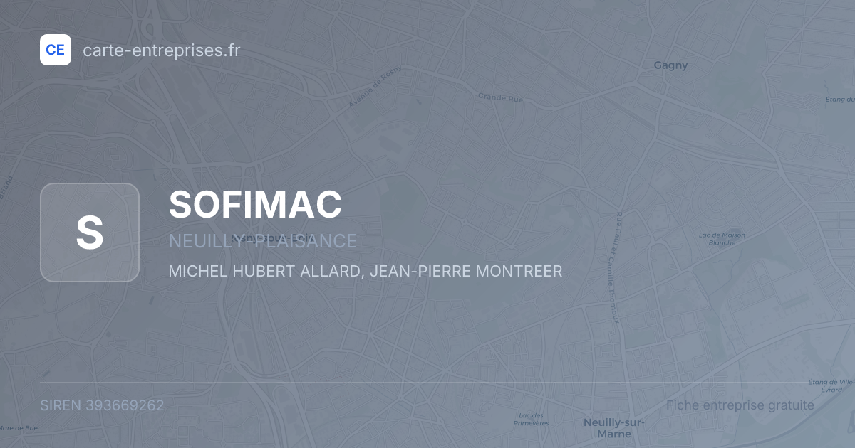 SOFIMAC — 393669262 — fiche entreprise