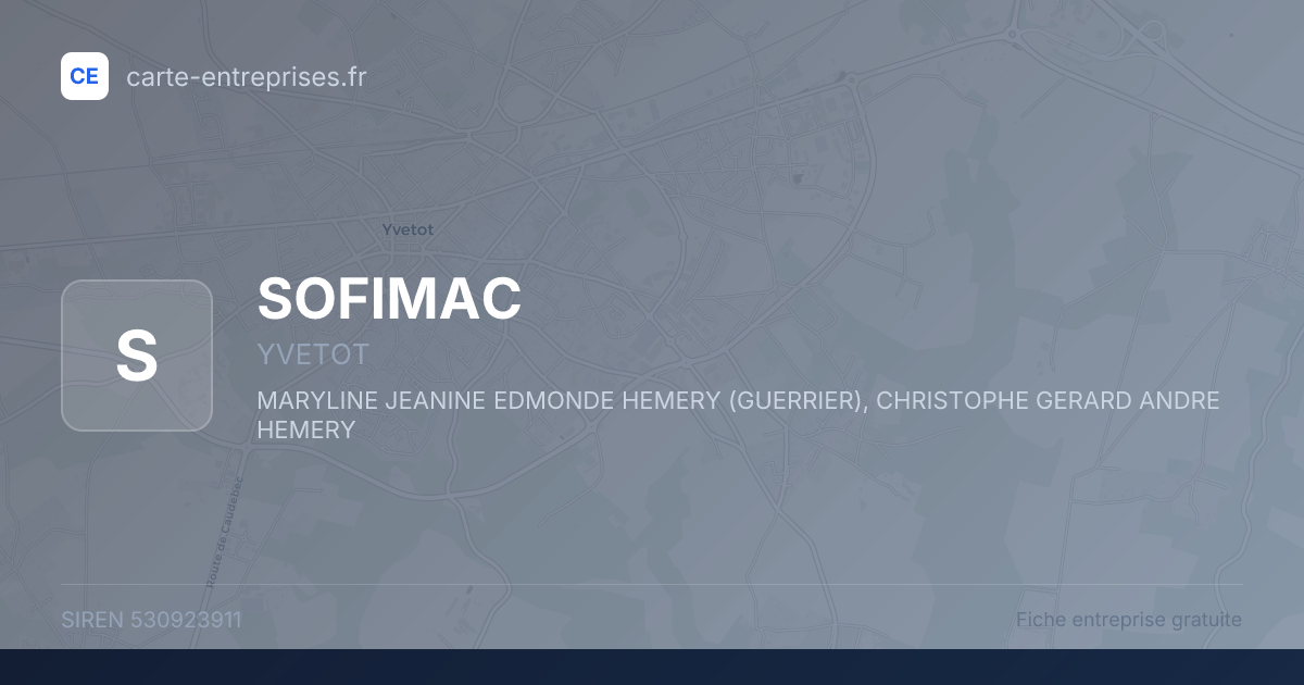SOFIMAC — 530923911 — fiche entreprise