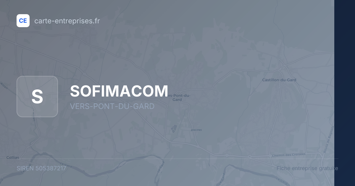SOFIMACOM — 505387217 — fiche entreprise