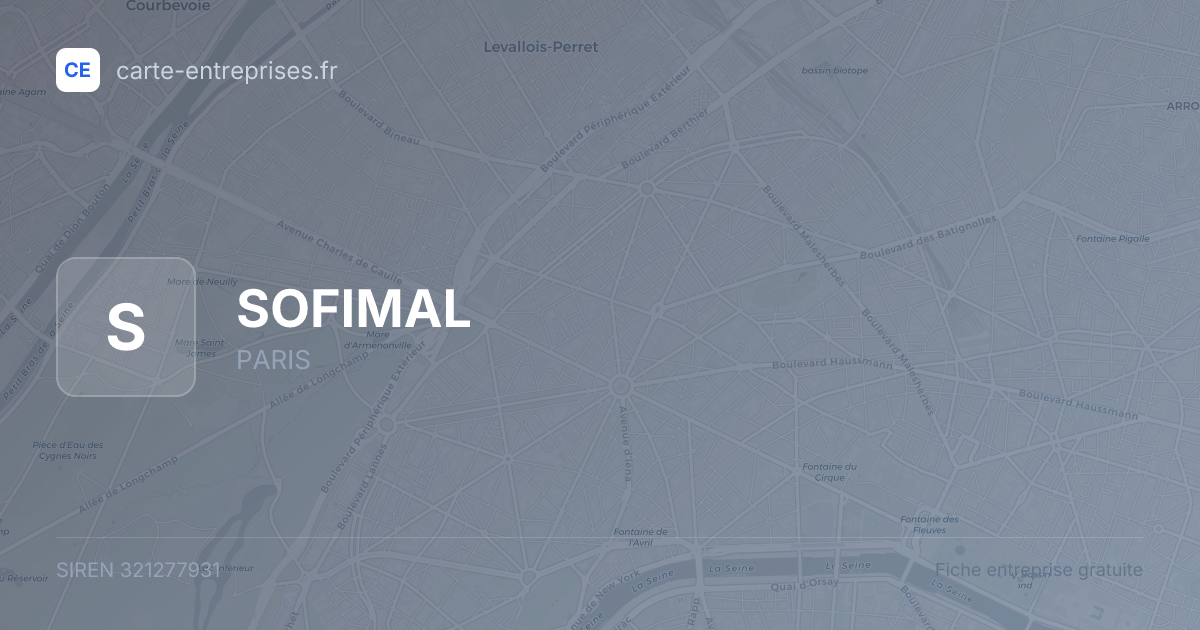 SOFIMAL — 321277931 — fiche entreprise