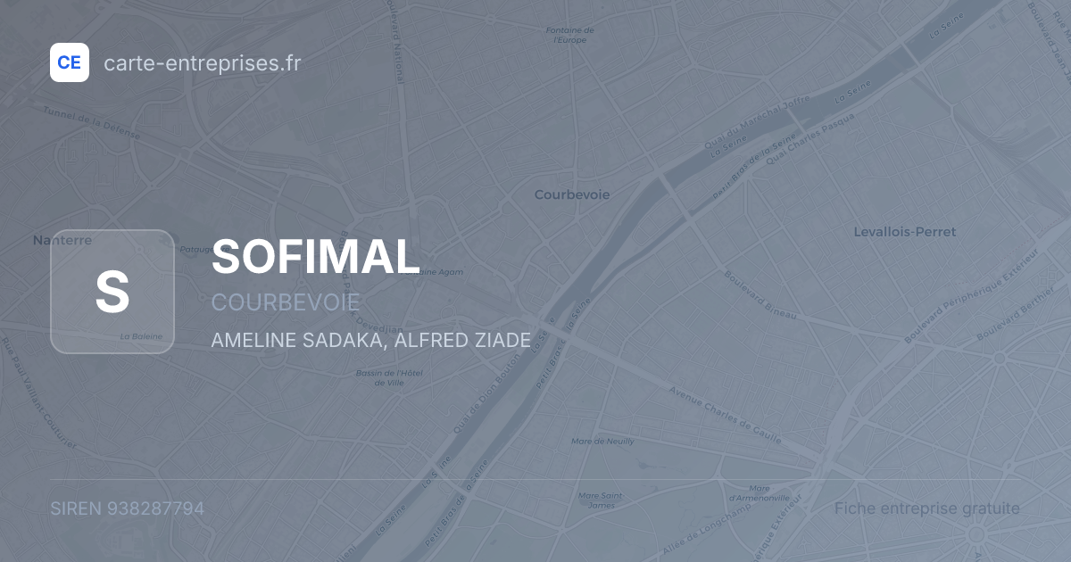SOFIMAL — 938287794 — fiche entreprise