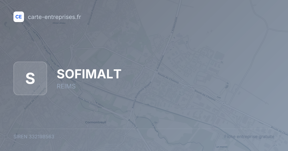 SOFIMALT — 332198563 — fiche entreprise