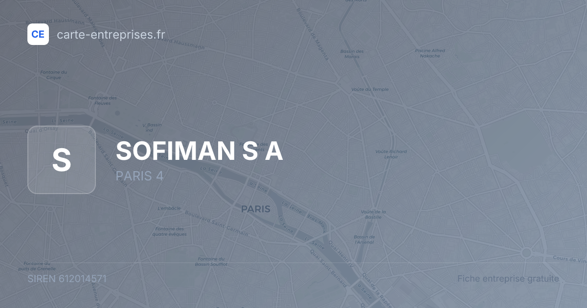 SOFIMAN S A — 612014571 — fiche entreprise
