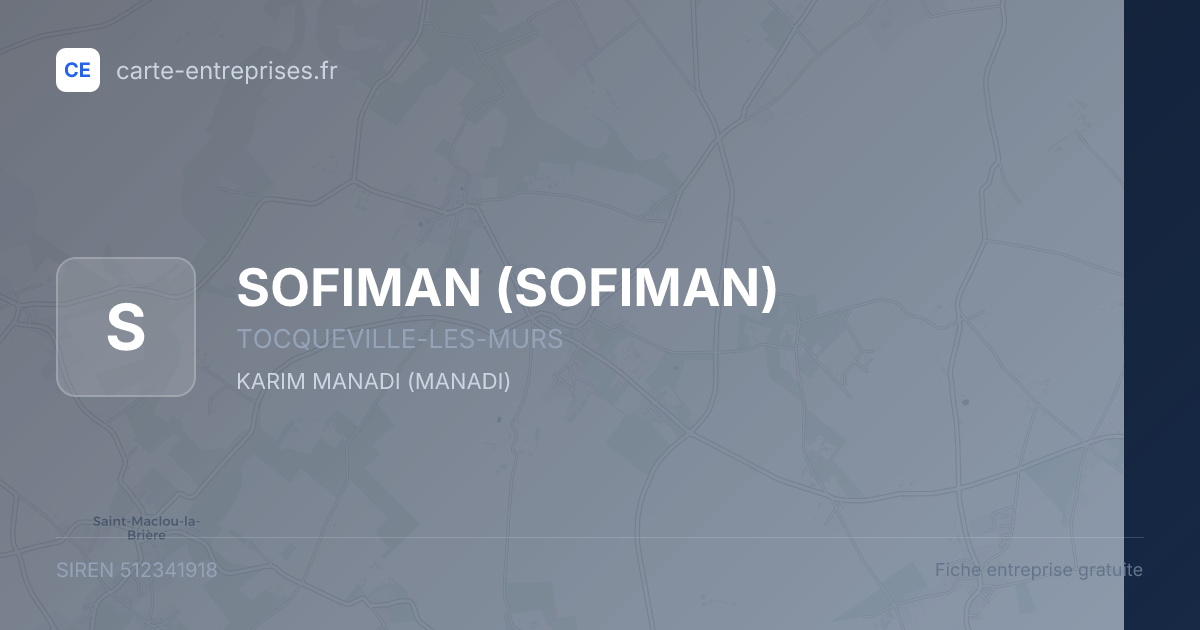 SOFIMAN — 512341918 — fiche entreprise