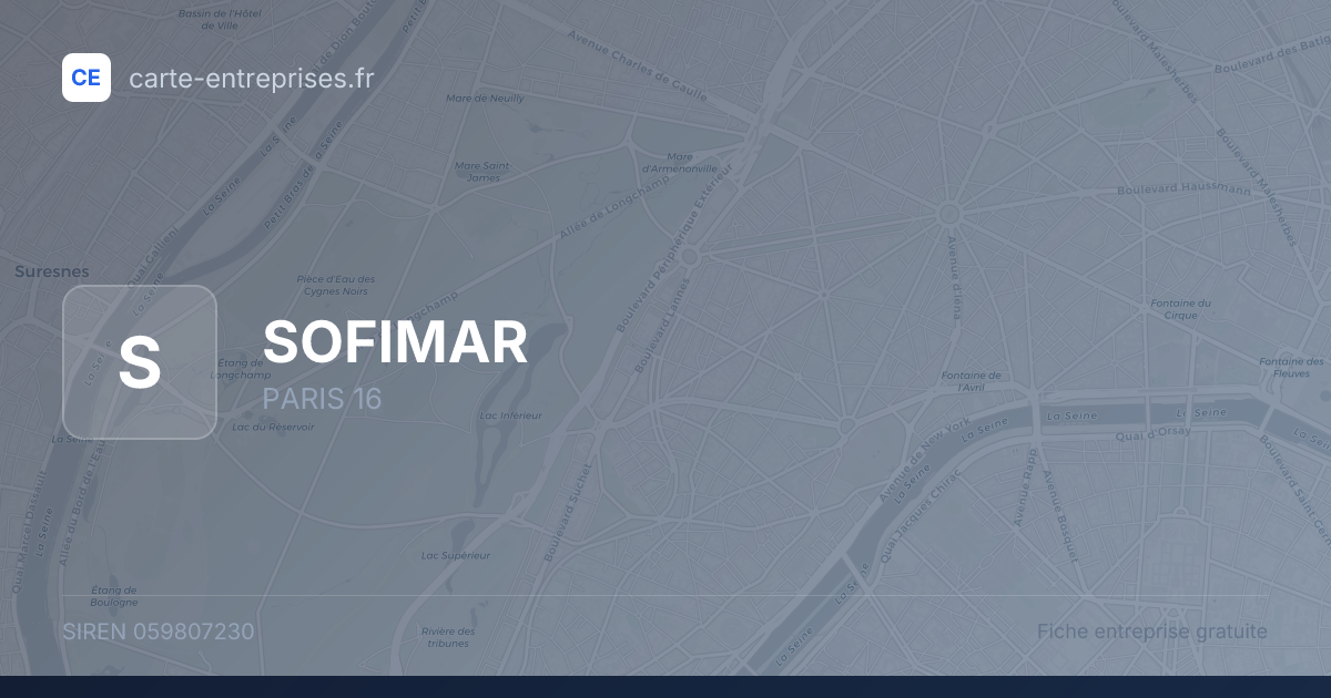 SOFIMAR — 059807230 — fiche entreprise