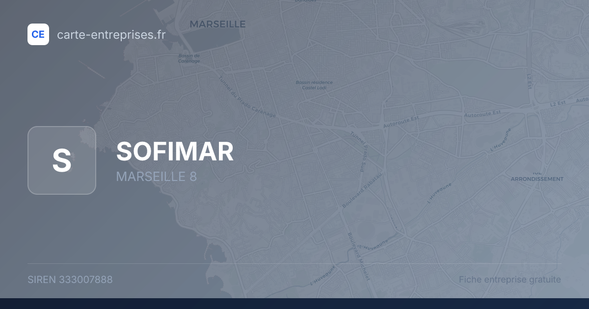 SOFIMAR — 333007888 — fiche entreprise