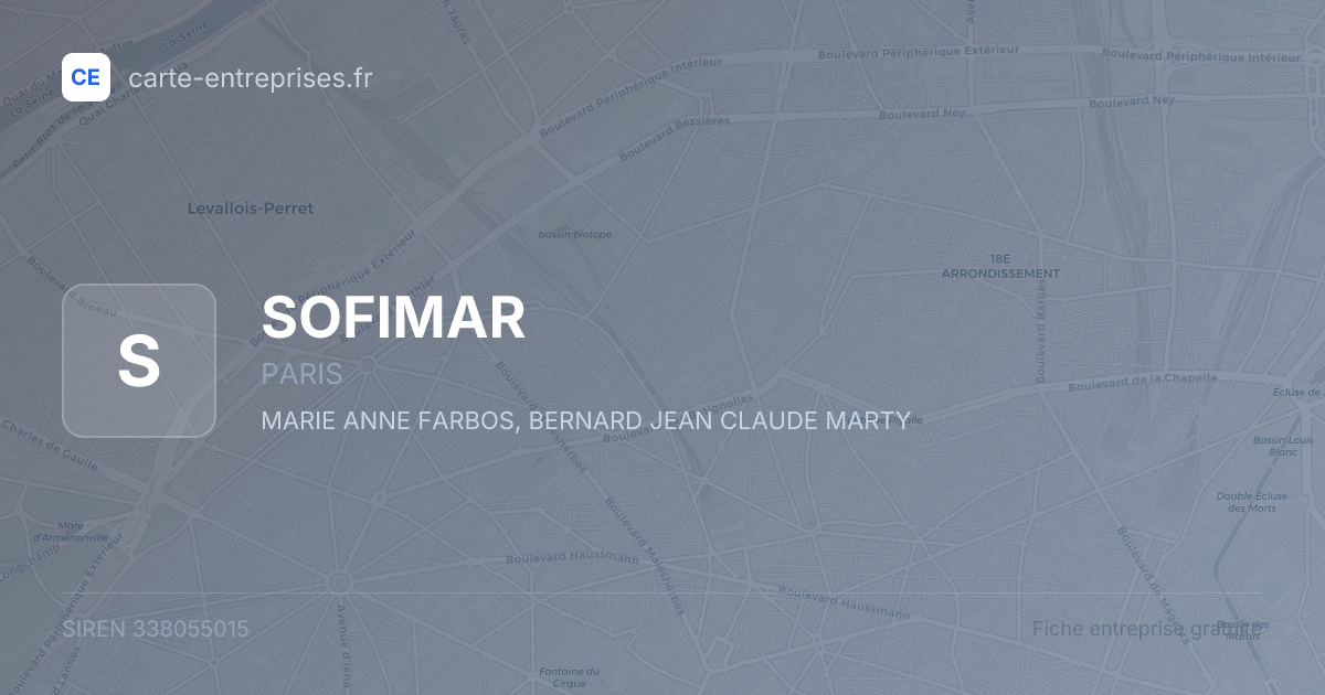 SOFIMAR — 338055015 — fiche entreprise