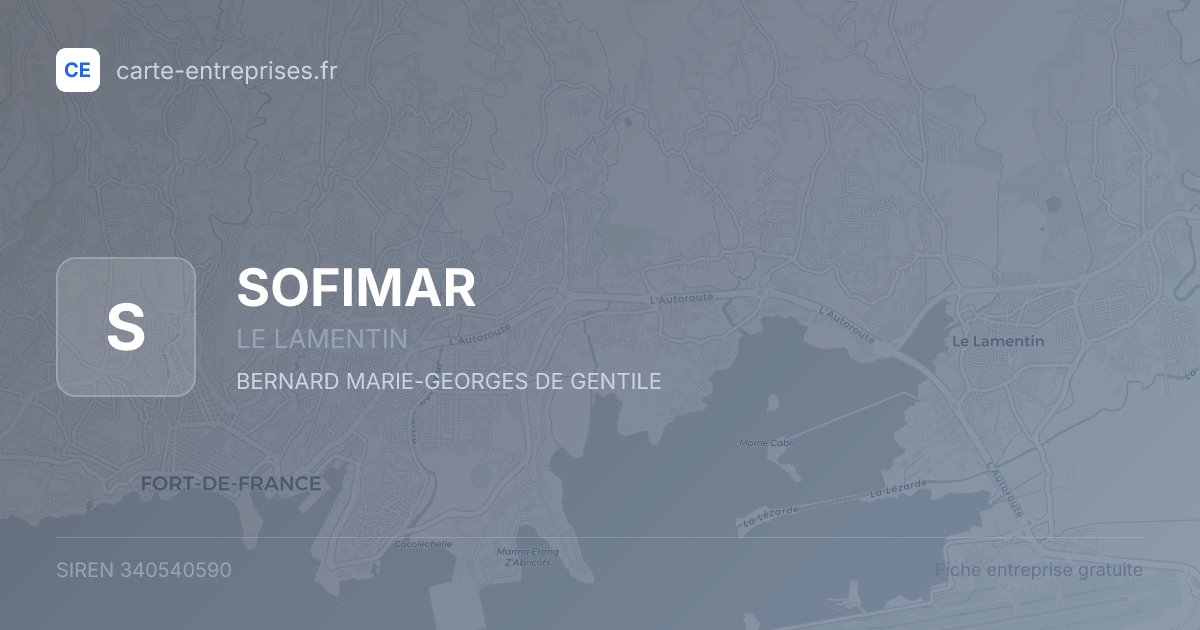 SOFIMAR — 340540590 — fiche entreprise