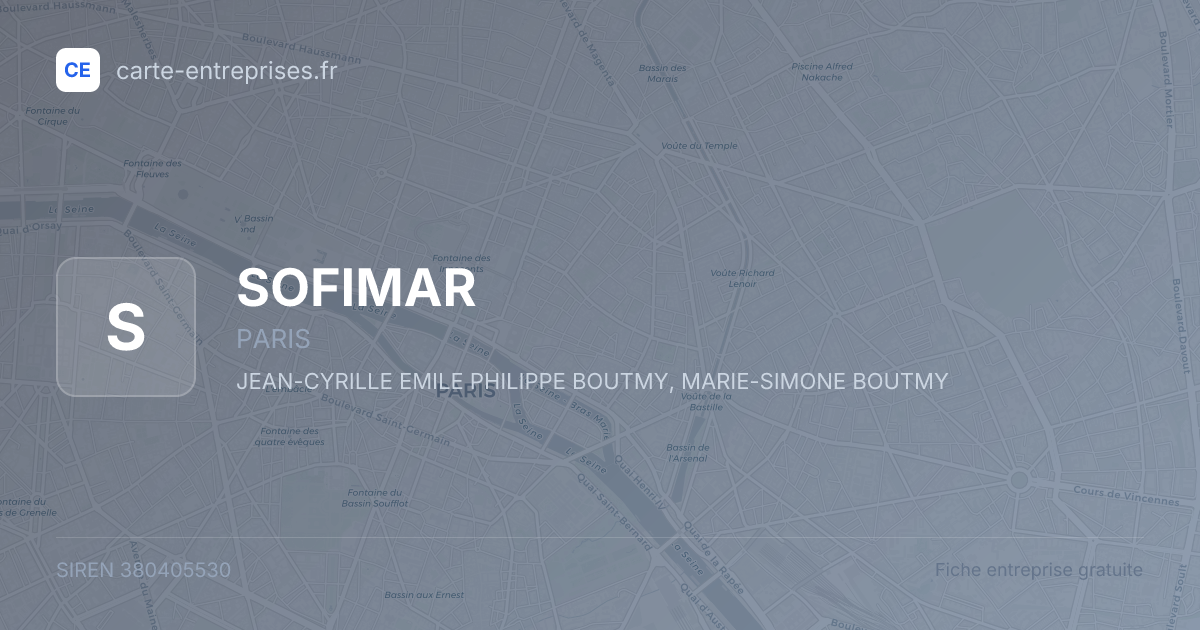 SOFIMAR — 380405530 — fiche entreprise
