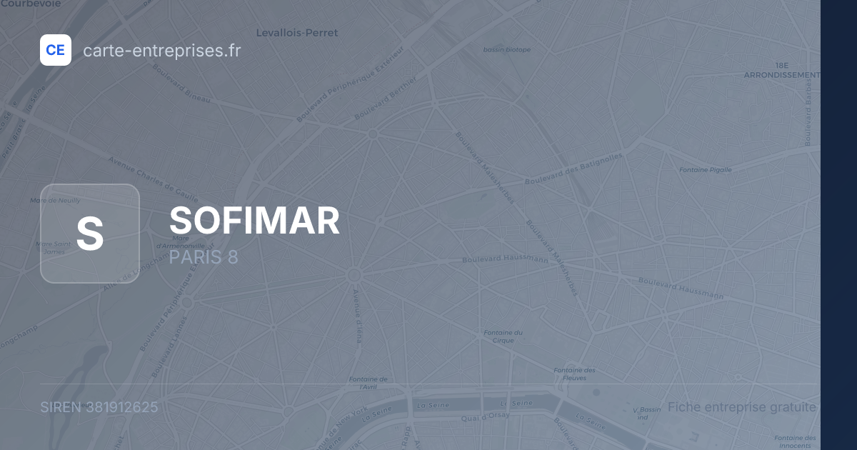 SOFIMAR — 381912625 — fiche entreprise