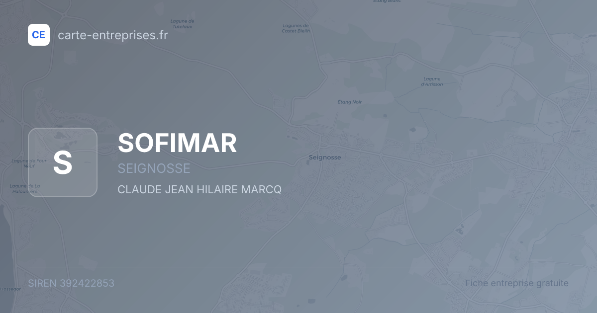 SOFIMAR — 392422853 — fiche entreprise