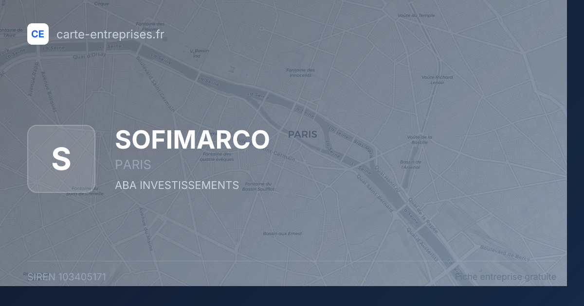 SOFIMARCO — 103405171 — fiche entreprise