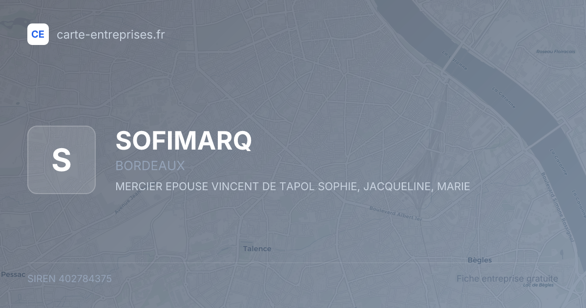SOFIMARQ — 402784375 — fiche entreprise
