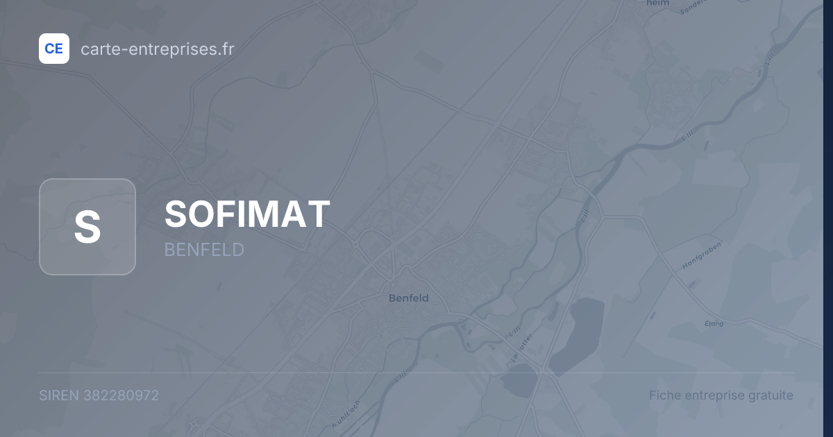 SOFIMAT — 382280972 — fiche entreprise