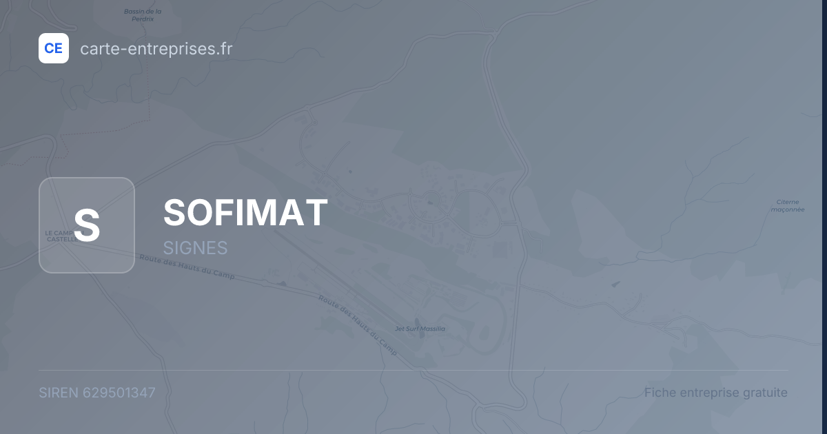 SOFIMAT — 629501347 — fiche entreprise