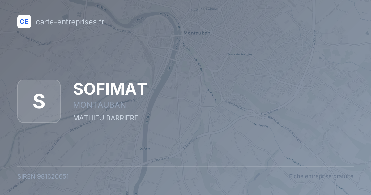 SOFIMAT — 981620651 — fiche entreprise