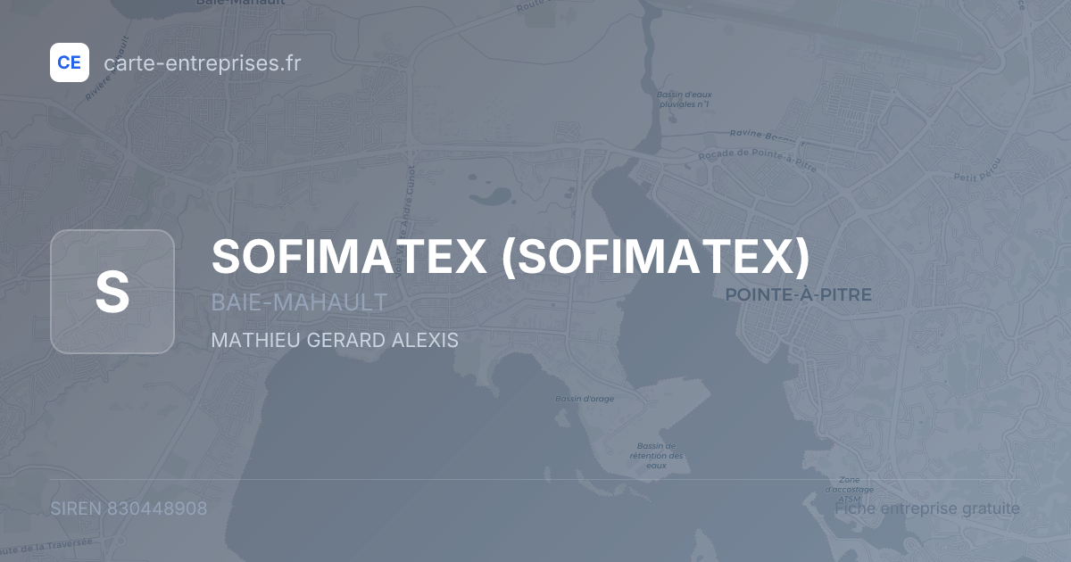 SOFIMATEX — 830448908 — fiche entreprise