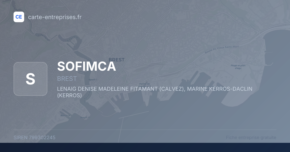 SOFIMCA — 799302245 — fiche entreprise