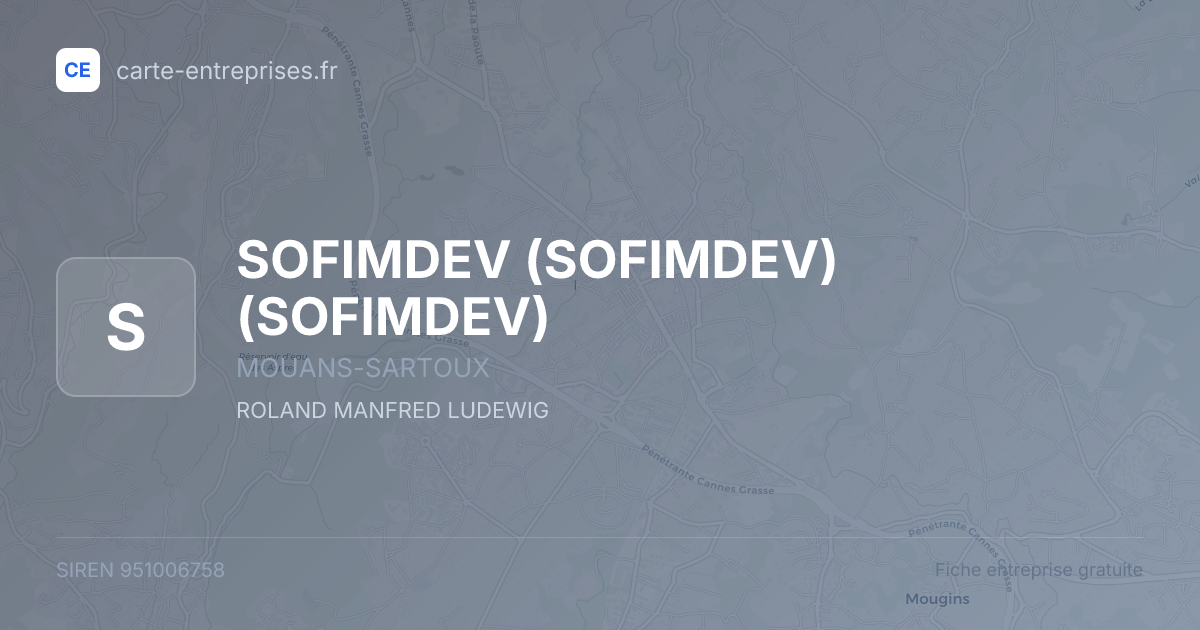 SOFIMDEV (SOFIMDEV) (SOFIMDEV) — 951006758 — fiche entreprise