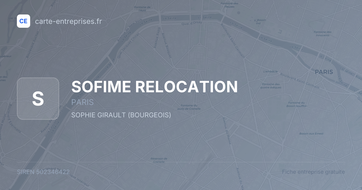 SOFIME RELOCATION — 502346422 — fiche entreprise