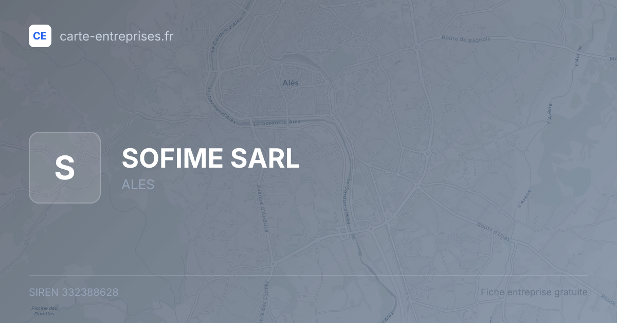 SOFIME SARL — 332388628 — fiche entreprise