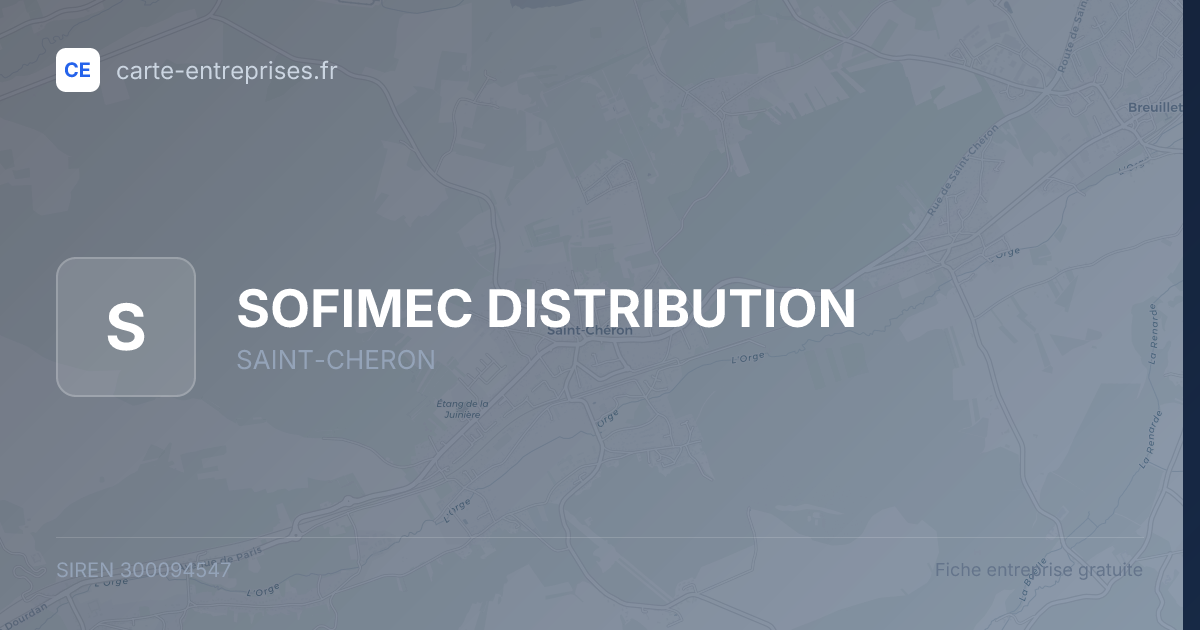 SOFIMEC DISTRIBUTION — 300094547 — fiche entreprise