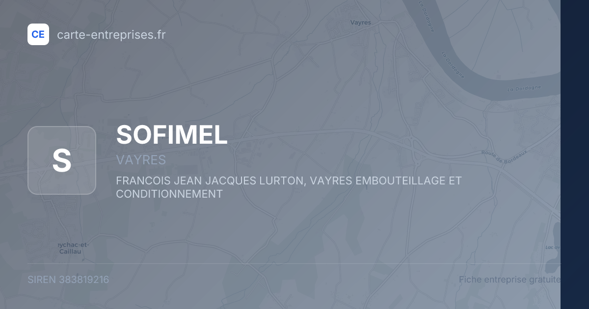 SOFIMEL — 383819216 — fiche entreprise