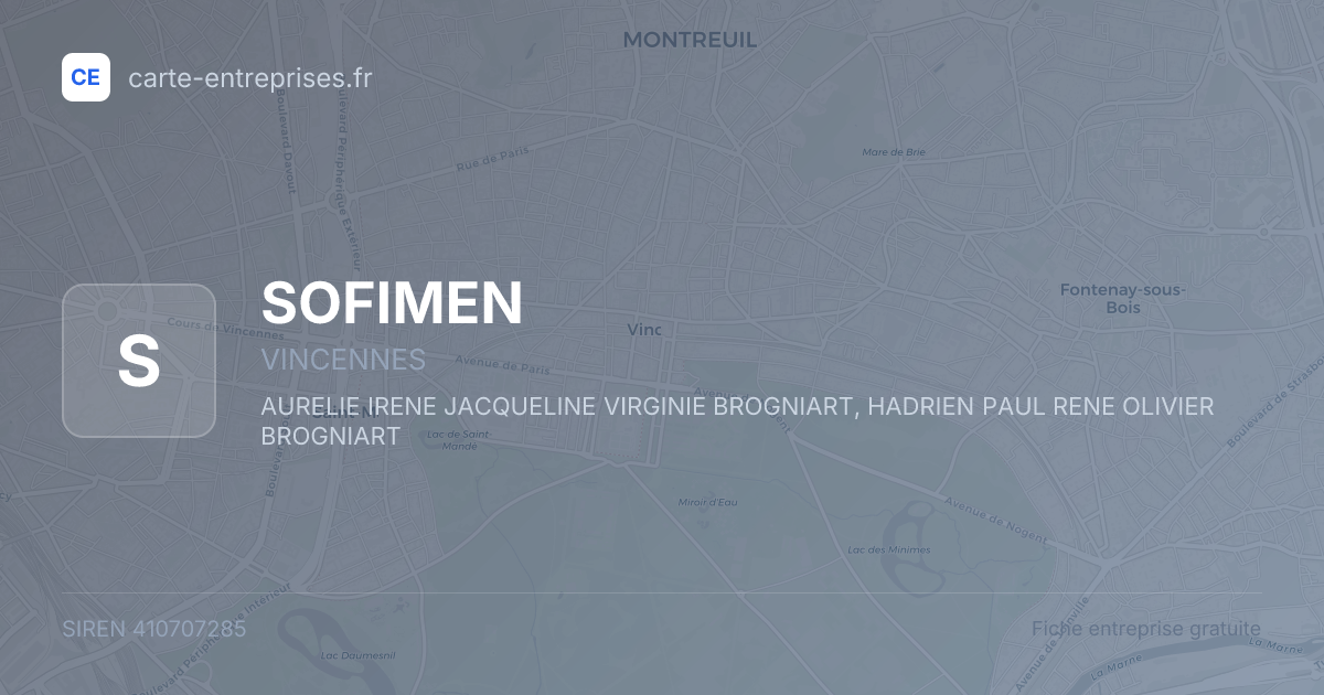 SOFIMEN — 410707285 — fiche entreprise
