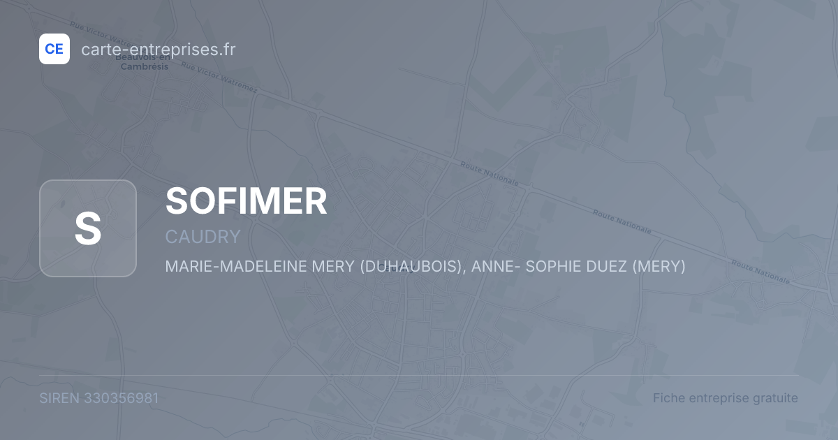 SOFIMER — 330356981 — fiche entreprise