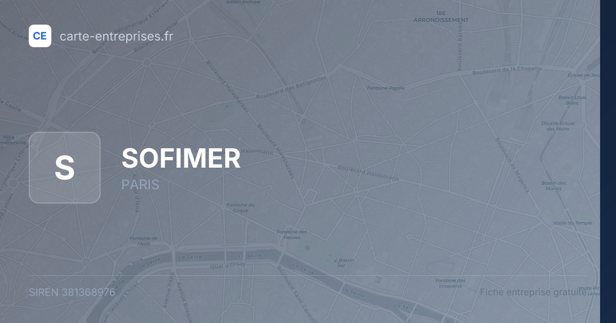 SOFIMER — 381368976 — fiche entreprise