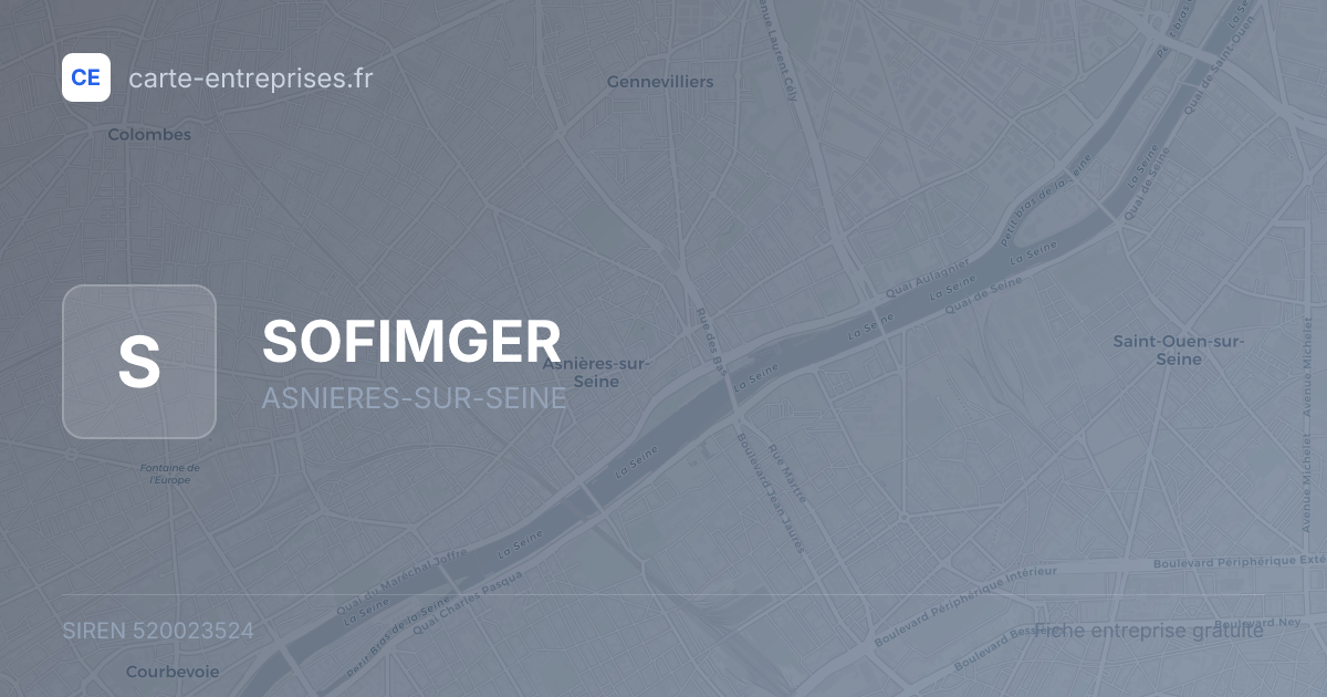 SOFIMGER — 520023524 — fiche entreprise