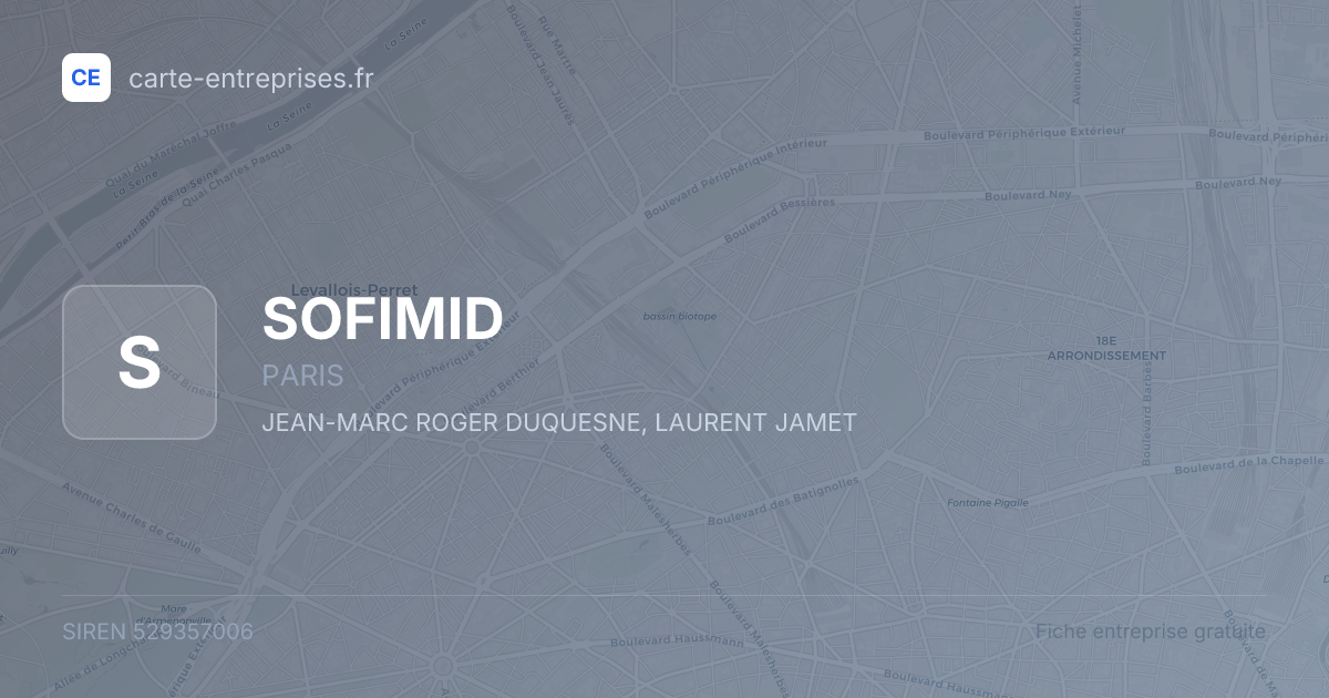 SOFIMID — 529357006 — fiche entreprise