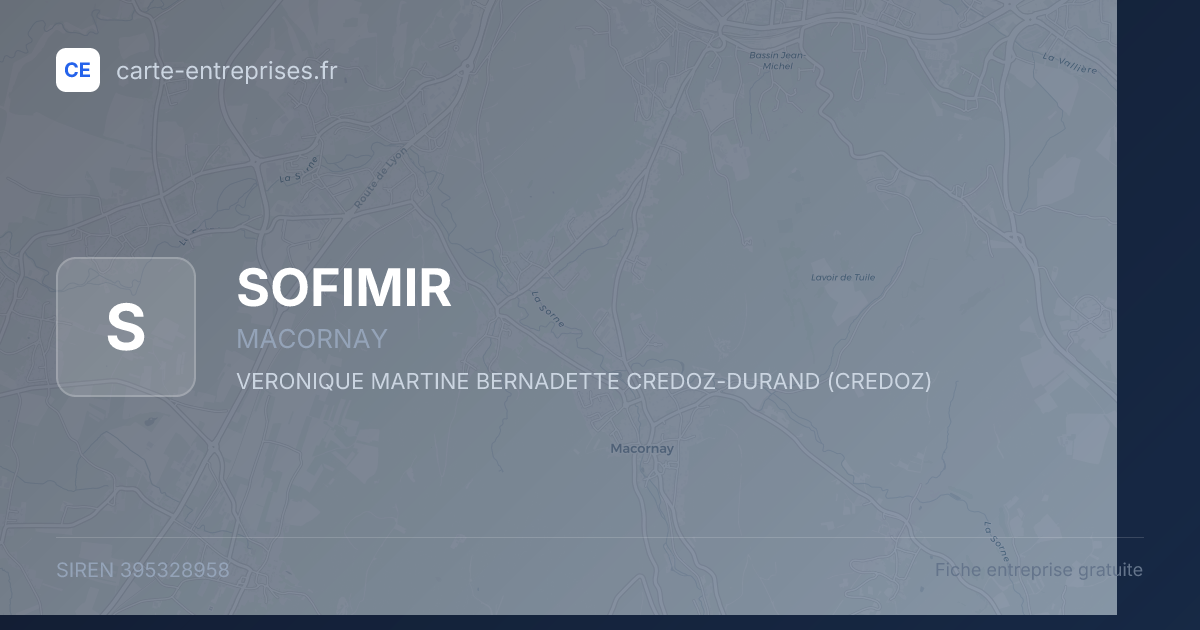 SOFIMIR — 395328958 — fiche entreprise