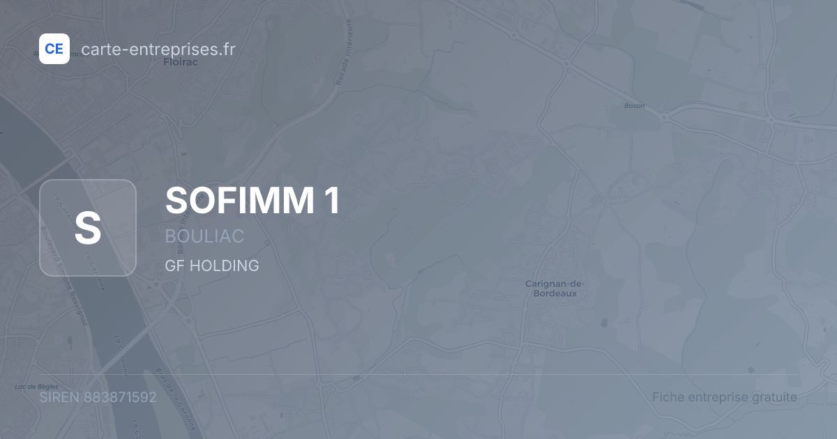 SOFIMM 1 — 883871592 — fiche entreprise