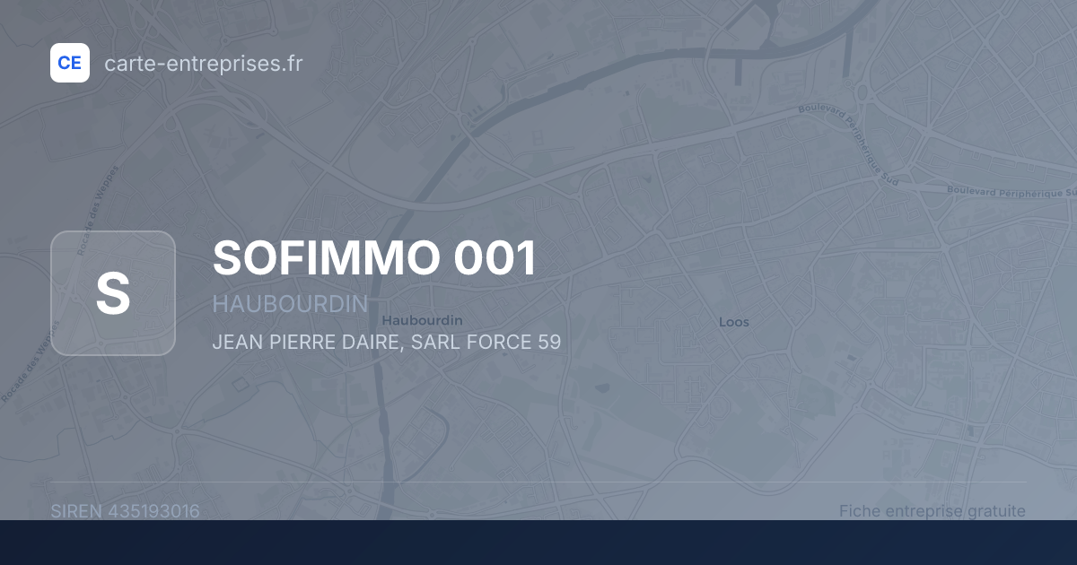 SOFIMMO 001 — 435193016 — fiche entreprise