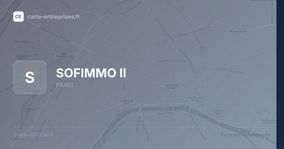 SOFIMMO II — 401723879 — fiche entreprise