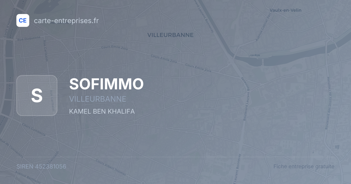 SOFIMMO — 452381056 — fiche entreprise