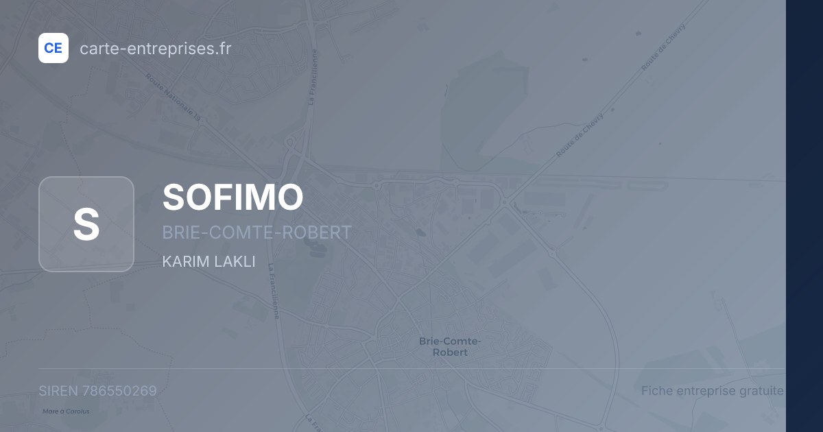 SOFIMO — 786550269 — fiche entreprise